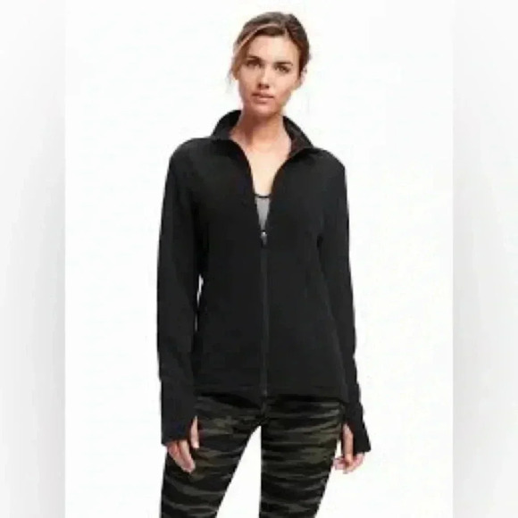 EUC Old Navy Go-Warm Performance Fleece Full Zip Jacket, Black, Size 2X (20/22) - Picture 1 of 7